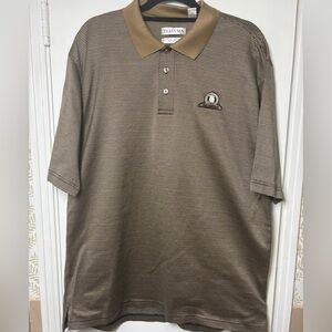 TEHAMA Striped Tan Polo Shirt Men Size XL